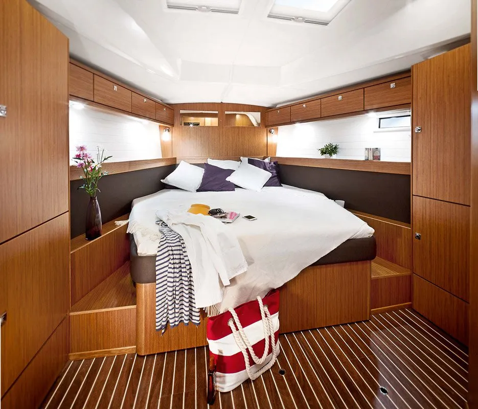 Cabin on Miber Mars, a Bavaria Cruiser 46 sailboat at Fethiye, Turkey