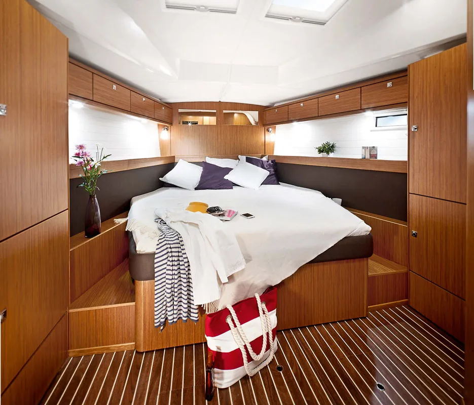 Cabin on Miber Mars, a Bavaria Cruiser 46 sailboat at Fethiye, Turkey