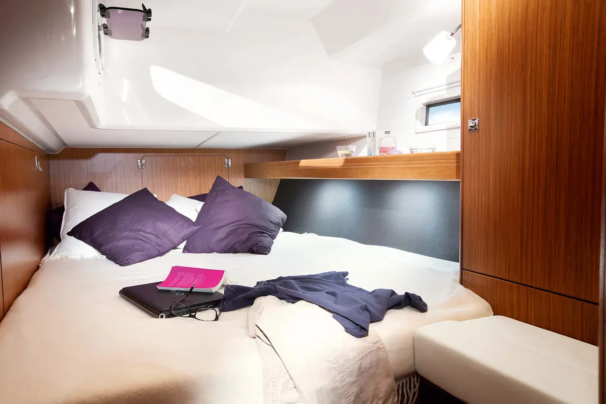 Cabin on Miber Mars, a Bavaria Cruiser 46 sailboat at Fethiye, Turkey