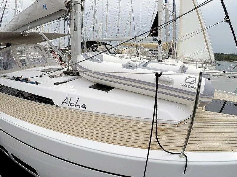 Deck of Aloha, a Grand Soleil 44 Performance sailboat at Grad Šibenik, Croatia