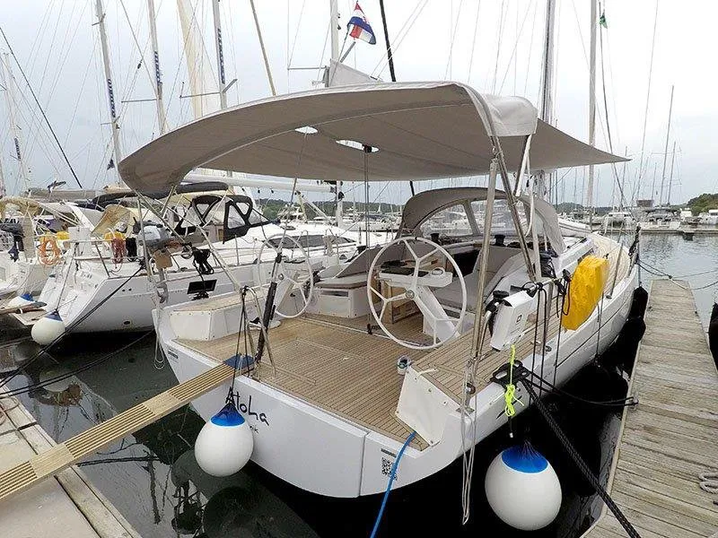 Exterior view of Aloha, a Grand Soleil 44 Performance sailboat at Grad Šibenik, Croatia