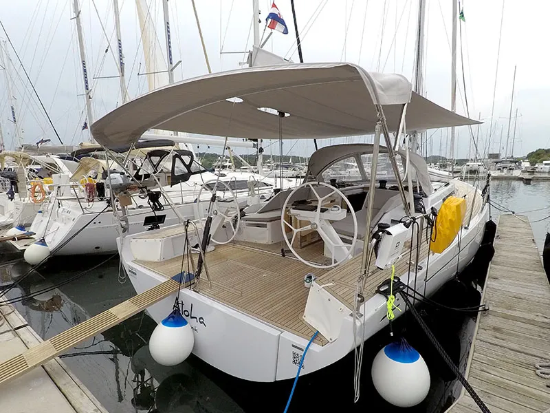 Cockpit of Aloha, a Grand Soleil 44 Performance sailboat at Grad Šibenik, Croatia