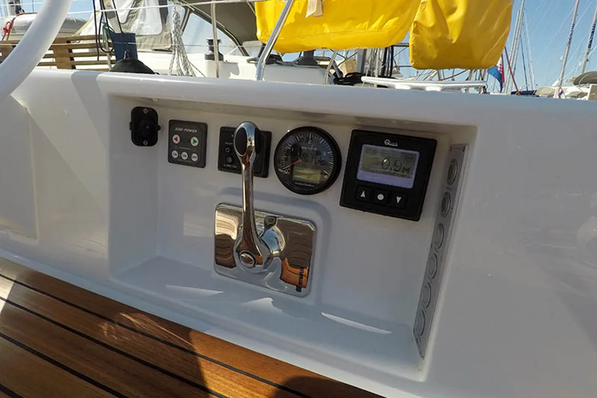 Deck of Aloha, a Grand Soleil 44 Performance sailboat at Grad Šibenik, Croatia