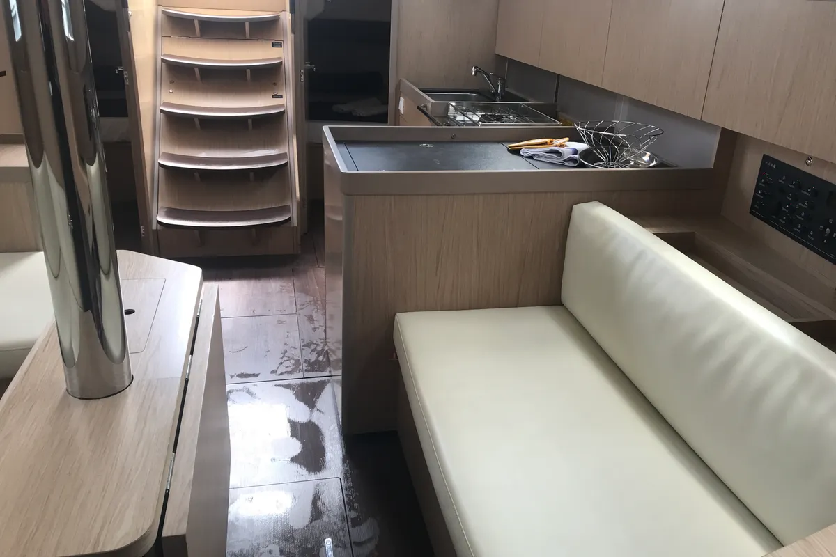Salon of Achemar, a Beneteau Oceanis 41.1 sailboat at Tonnarella, Italy