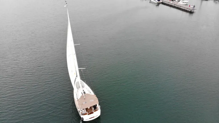 Exterior view of Tara, a Jeanneau Sun Odyssey 389 sailboat at Punat, Croatia