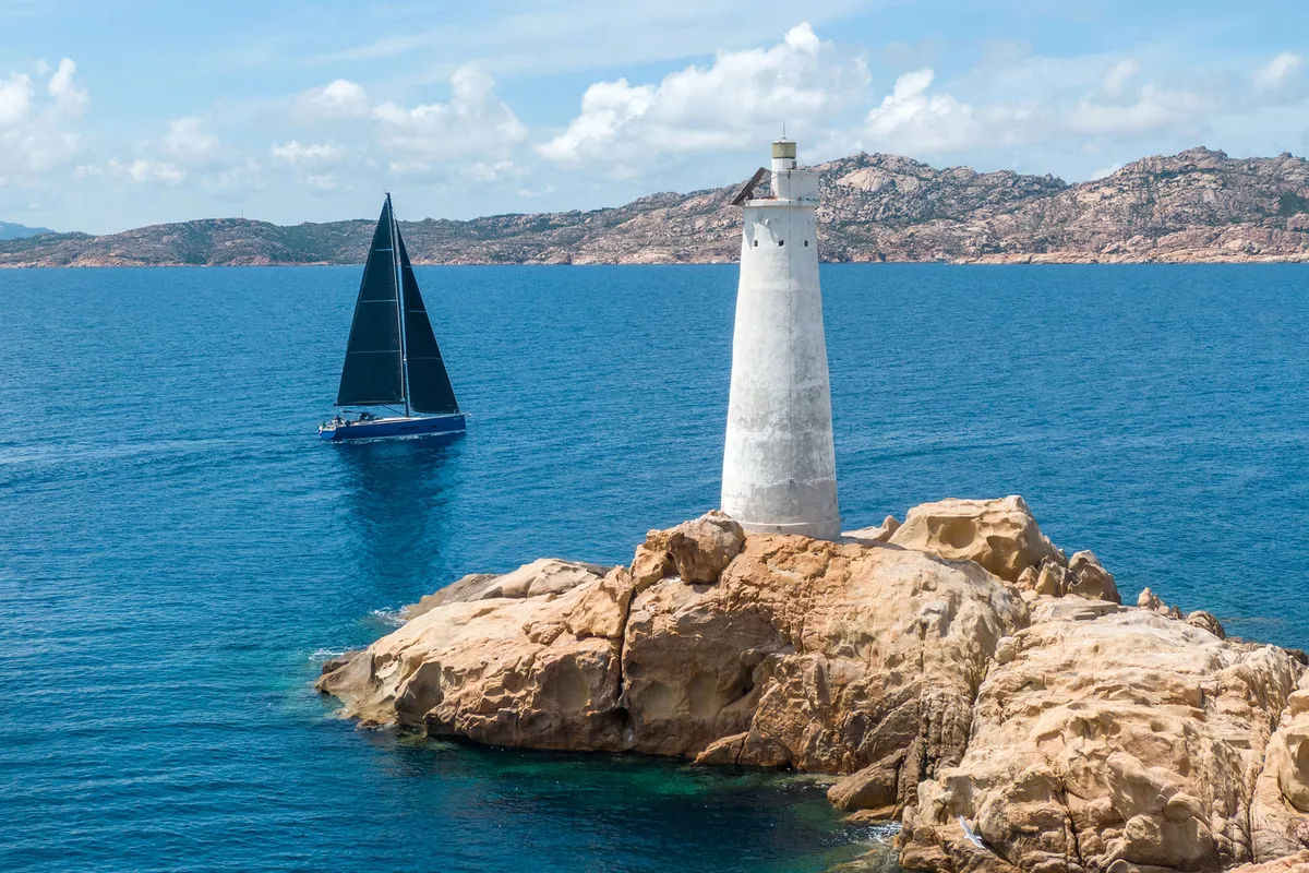 Exterior view of Avalon, a Solaris 55 sailboat at Olbia, Italy