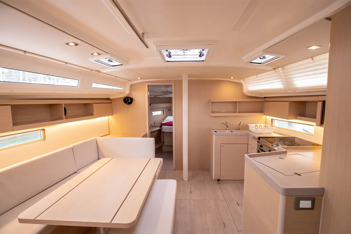 Salon of Cupido - Comfort line, a Beneteau Oceanis 40.1 sailboat at Tonnarella, Italy
