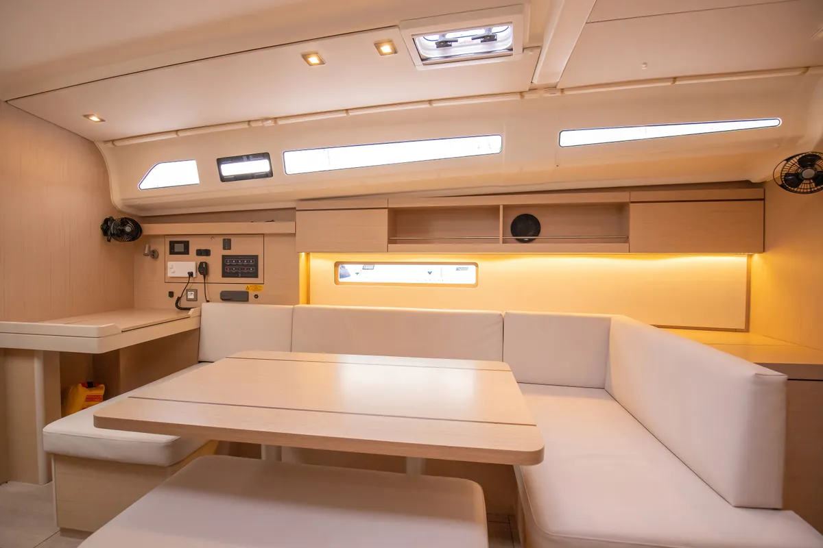 Salon of Cupido - Comfort line, a Beneteau Oceanis 40.1 sailboat at Tonnarella, Italy