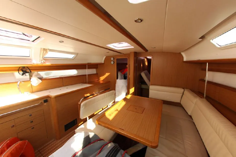 Salon of Colibrì, a Jeanneau Sun Odyssey 44 i sailboat at Municipal Unit of Lefkada, Greece