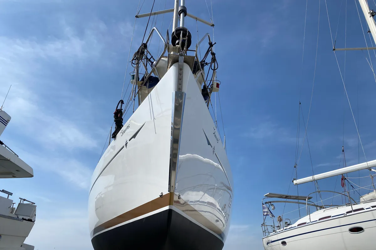 Exterior view of Colibrì, a Jeanneau Sun Odyssey 44 i sailboat at Municipal Unit of Lefkada, Greece