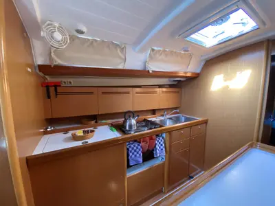 Galley of Take Five, a Beneteau Cyclades 50.5 sailboat at Fethiye, Turkey