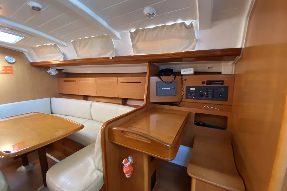 Salon of Take Five, a Beneteau Cyclades 50.5 sailboat at Fethiye, Turkey