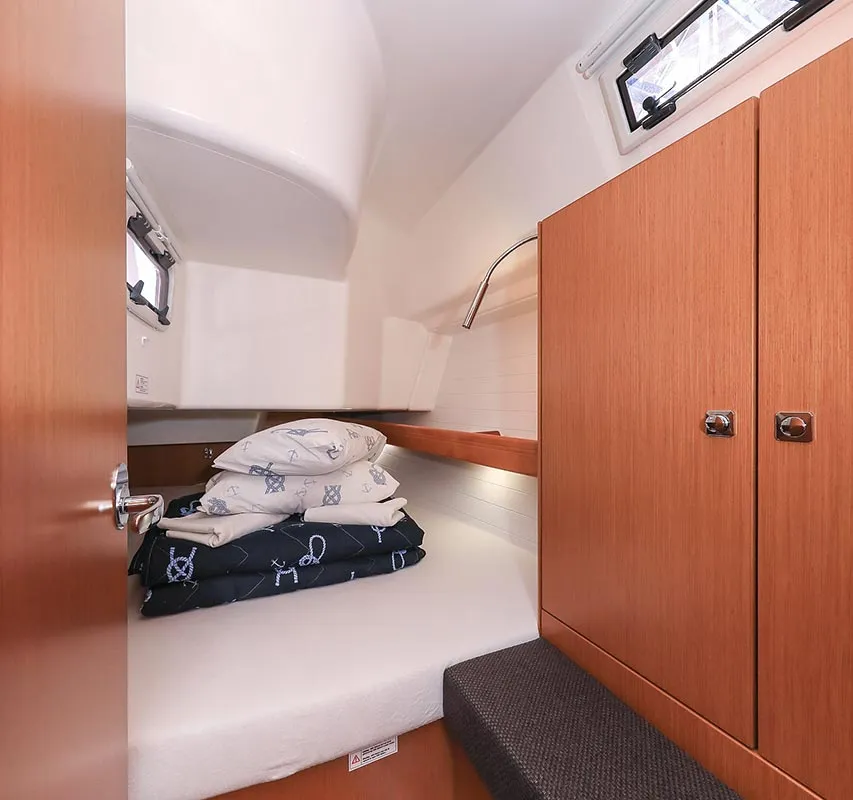 Cabin on Deneb, a Bavaria Cruiser 34 sailboat at Jezera, Croatia