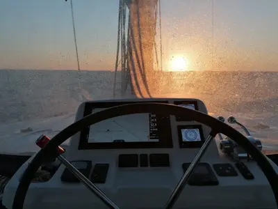 Cockpit of Colibrì Platinum Service, a Lagoon 50 catamaran at Castellammare di Stabia, Italy