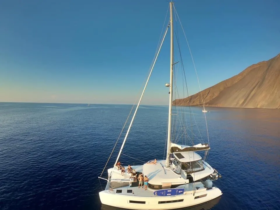 Exterior view of Colibrì Platinum Service, a Lagoon 50 catamaran at Castellammare di Stabia, Italy
