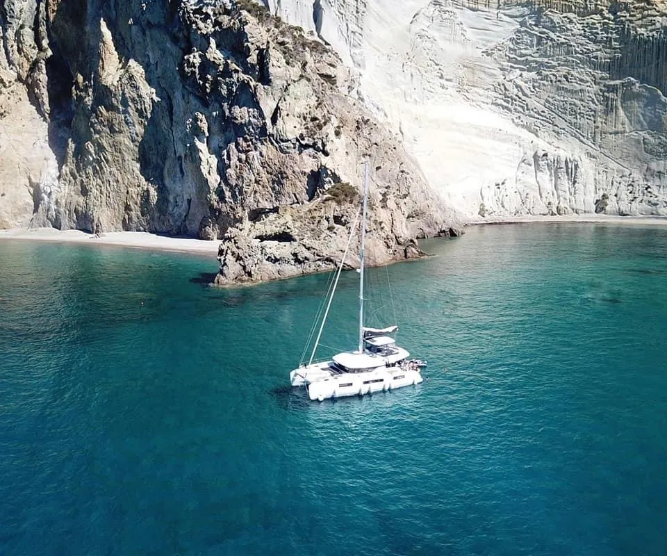 Exterior view of Colibrì Platinum Service, a Lagoon 50 catamaran at Castellammare di Stabia, Italy