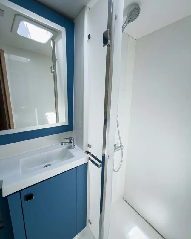 Head on Prinz Eugen, a Fountaine Pajot Tanna 47 catamaran at Grad Pula, Croatia