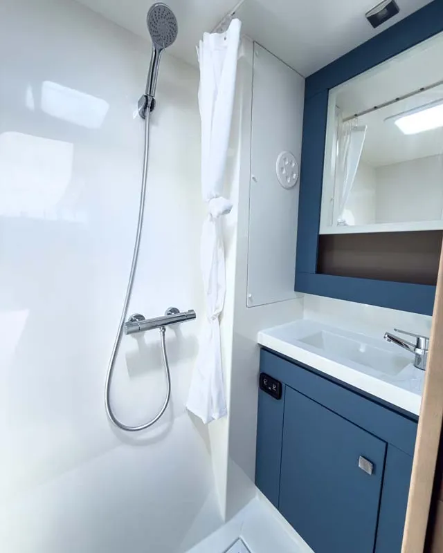 Head on Prinz Eugen, a Fountaine Pajot Tanna 47 catamaran at Grad Pula, Croatia