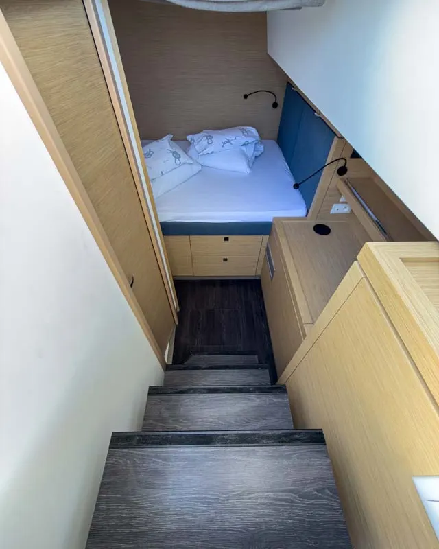 Cabin on Prinz Eugen, a Fountaine Pajot Tanna 47 catamaran at Grad Pula, Croatia