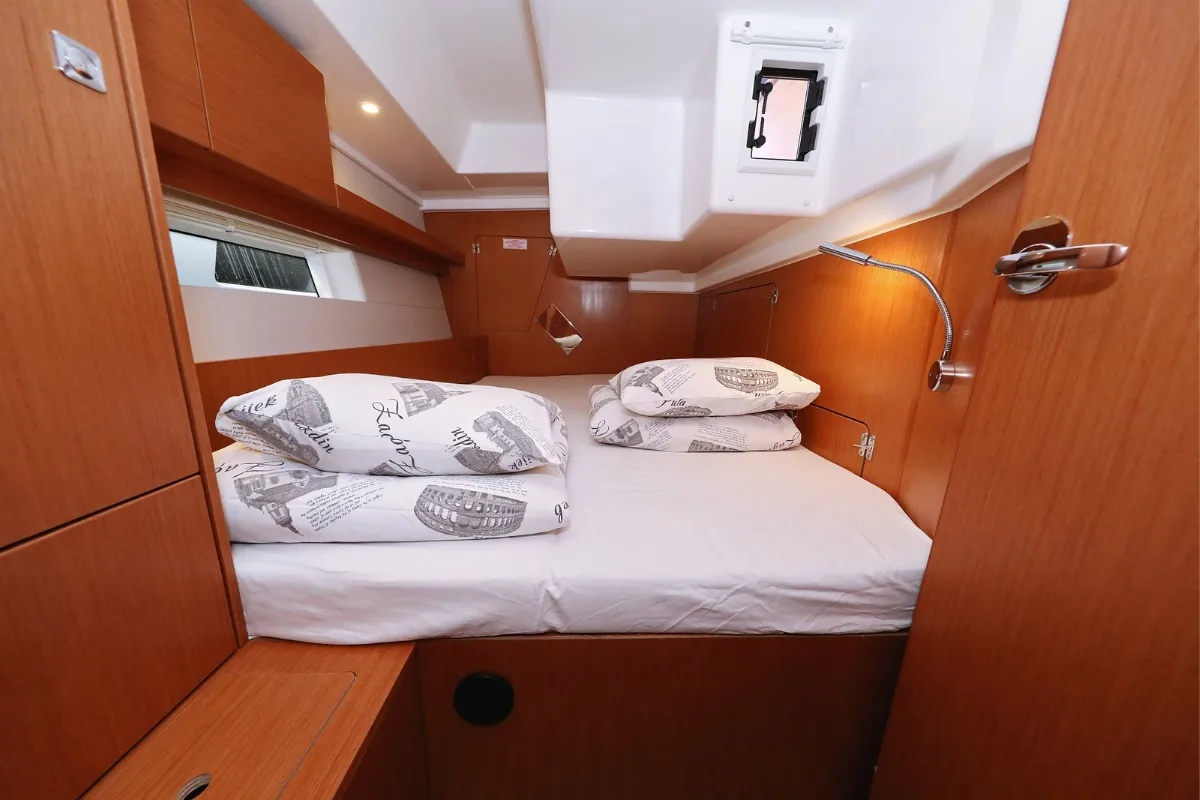 Cabin on Bella, a Bavaria C45 Holiday sailboat at Pirovac, Croatia