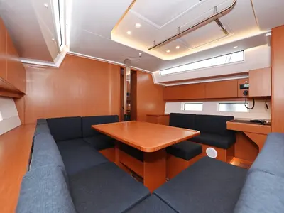 Salon of Bella, a Bavaria C45 Holiday sailboat at Pirovac, Croatia