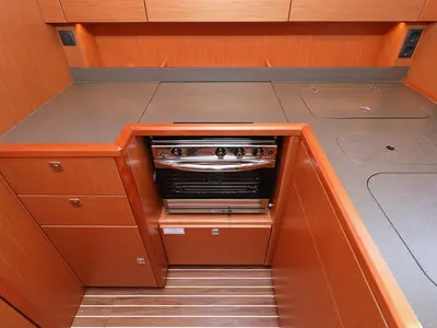Galley of Bella, a Bavaria C45 Holiday sailboat at Pirovac, Croatia