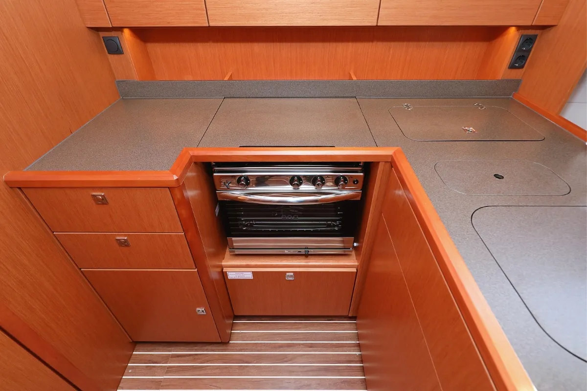 Galley of Bella, a Bavaria C45 Holiday sailboat at Pirovac, Croatia
