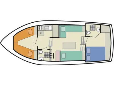 Floor plan of Lake Star - Budget 2, a Cygnet Lake Star motorboat at Carrick-on-Shannon, Ireland