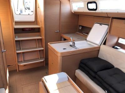 Galley of Luna, a Dufour 350 GL sailboat at Punat, Croatia