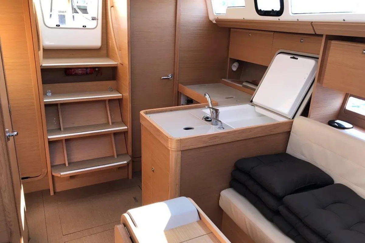 Galley of Luna, a Dufour 350 GL sailboat at Punat, Croatia
