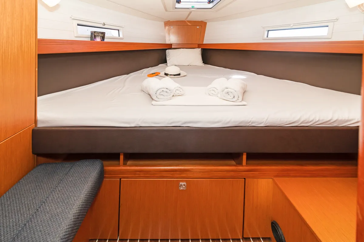 Cabin on Forkys, a Bavaria Cruiser 41 sailboat at Municipal Unit of Rhodes, Greece