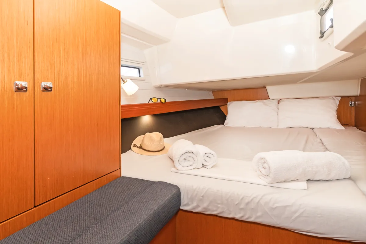 Cabin on Forkys, a Bavaria Cruiser 41 sailboat at Municipal Unit of Rhodes, Greece