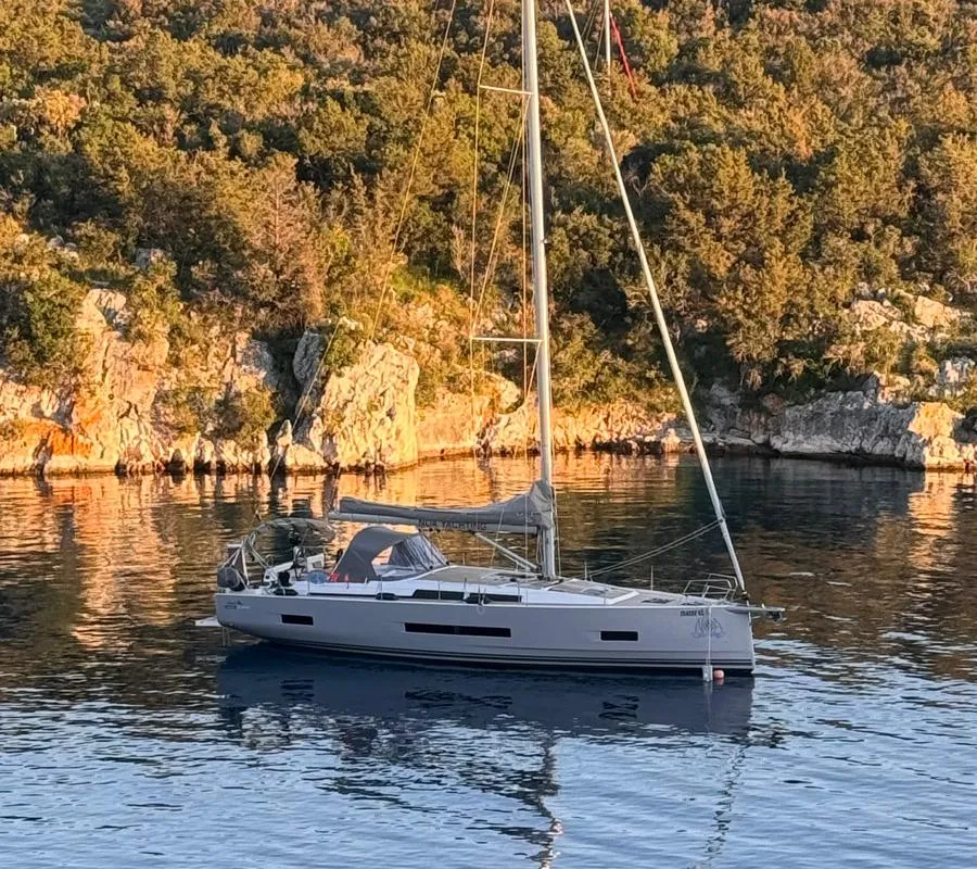 Exterior view of FeMi Star, a Hanse 460 sailboat at Kaštela, Croatia