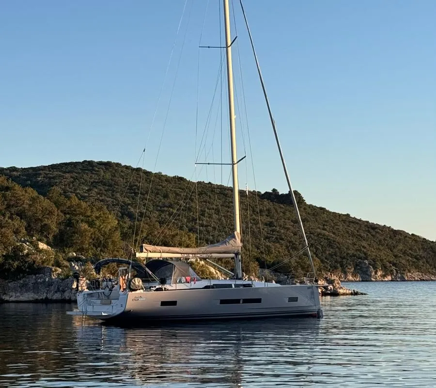 Exterior view of FeMi Star, a Hanse 460 sailboat at Kaštela, Croatia
