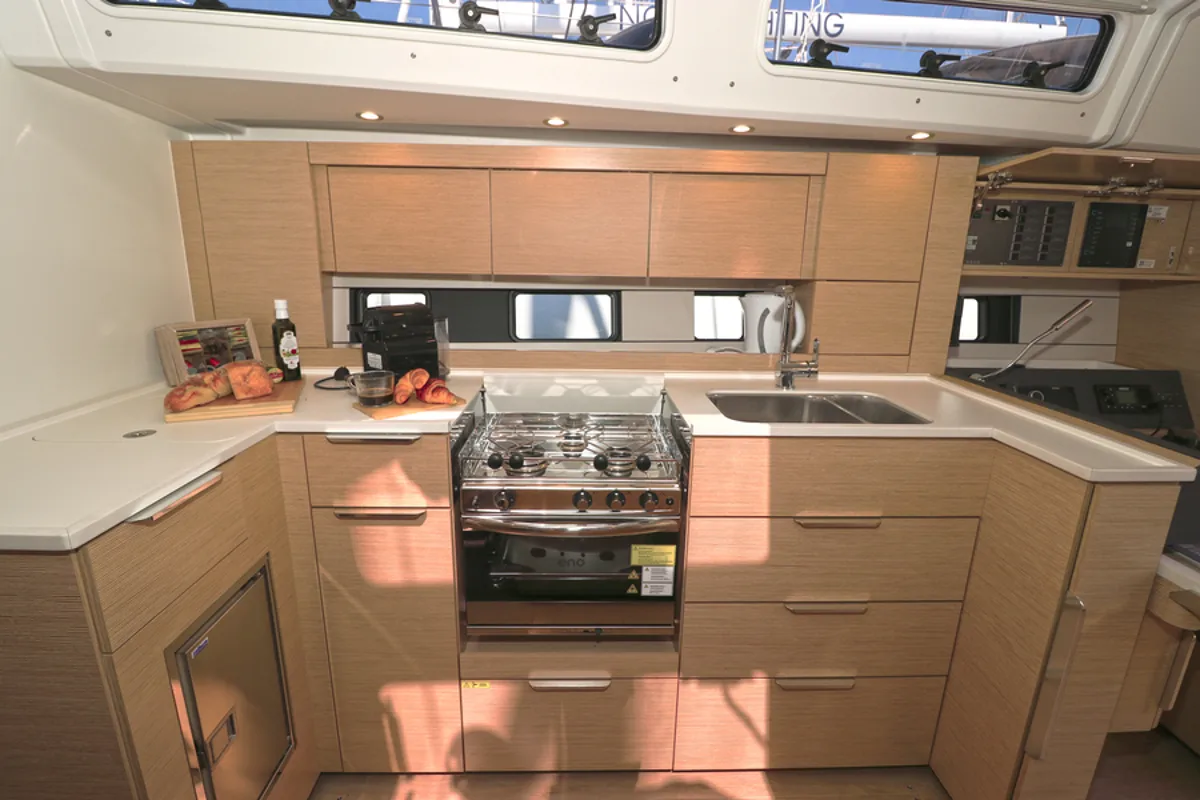 Galley of FeMi Star, a Hanse 460 sailboat at Kaštela, Croatia