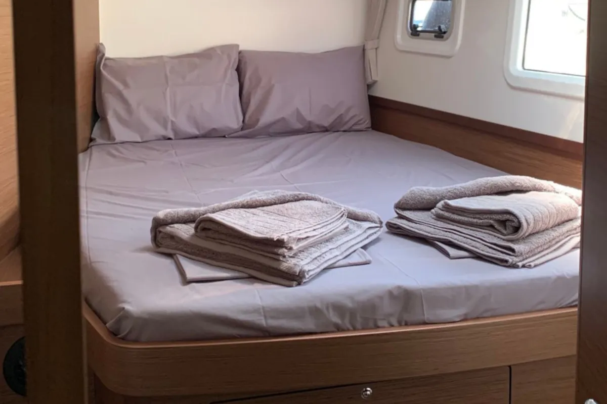 Cabin on Ria III, a Lagoon 42 catamaran at Municipal Unit of Lefkada, Greece