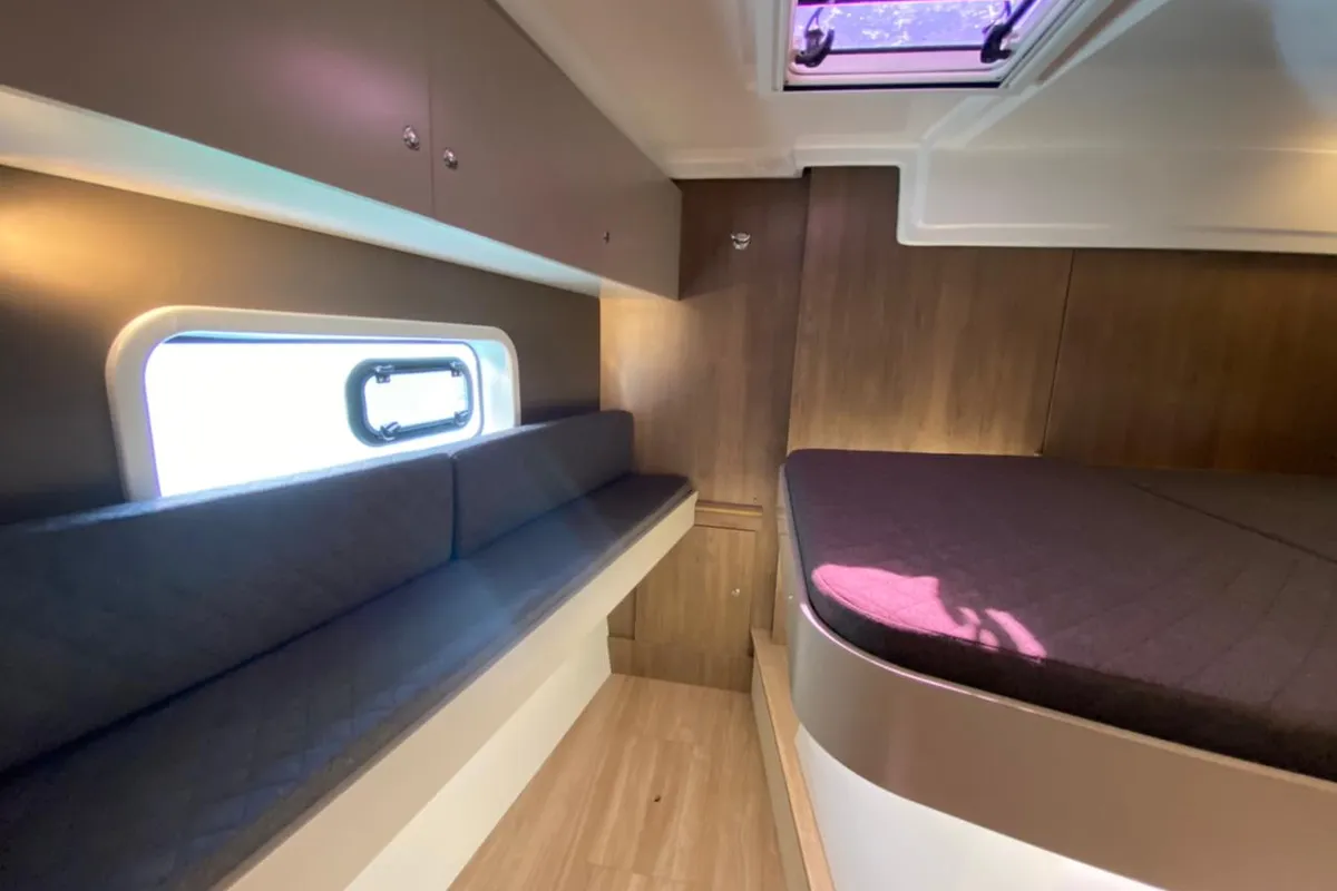 Cabin on Helona, a Bali Catspace catamaran at Volos, Greece