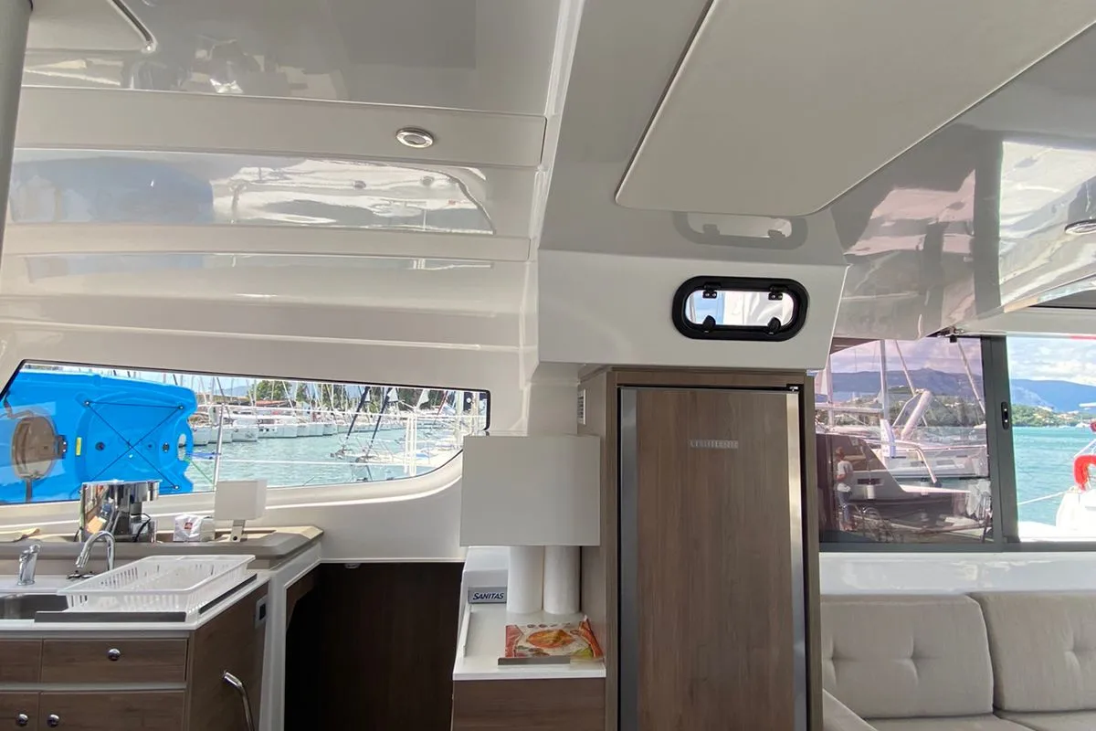 Galley of Helona, a Bali Catspace catamaran at Volos, Greece