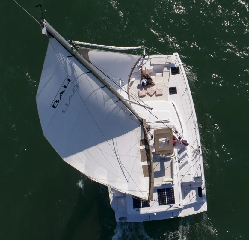 Exterior view of Helona, a Bali Catspace catamaran at Volos, Greece
