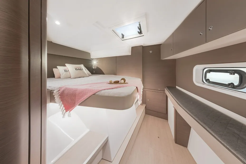 Cabin on Helona, a Bali Catspace catamaran at Volos, Greece