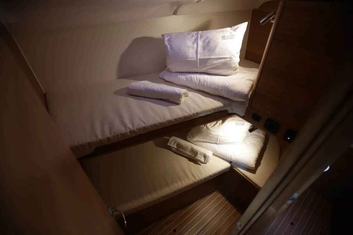 Cabin on Tatiana, a Elan Impression 45.1 sailboat at Pirovac, Croatia