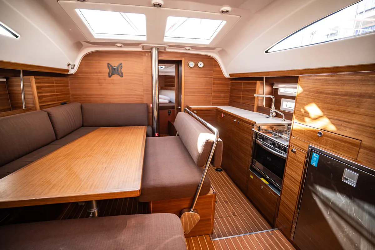 Salon of Tatiana, a Elan Impression 45.1 sailboat at Pirovac, Croatia