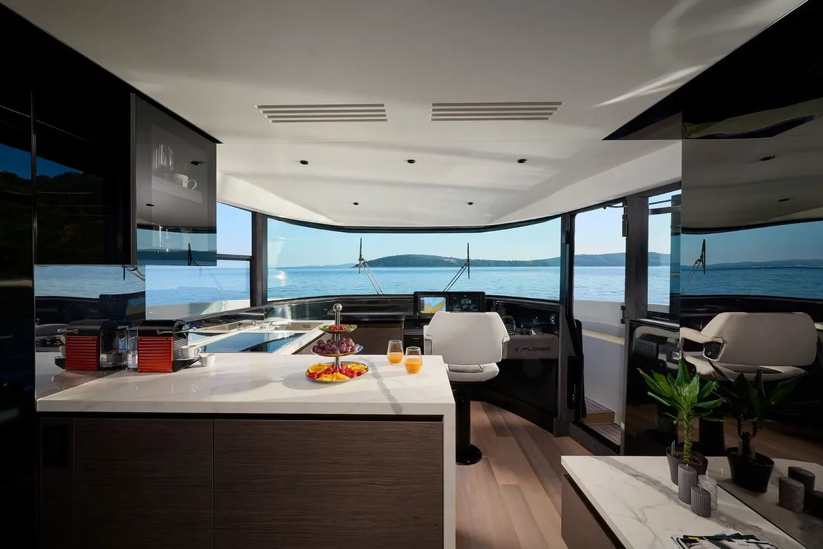 Galley of Blue Moon, a Explorer Fly 62 motor yacht at Općina Sukošan, Croatia