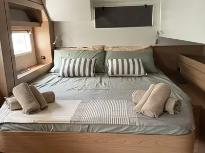 Galley of Atlantic, a Bali 4.6 catamaran at Olbia, Italy