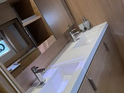 Cabin on Atlantic, a Bali 4.6 catamaran at Olbia, Italy