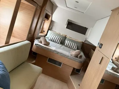 Salon of Atlantic, a Bali 4.6 catamaran at Olbia, Italy