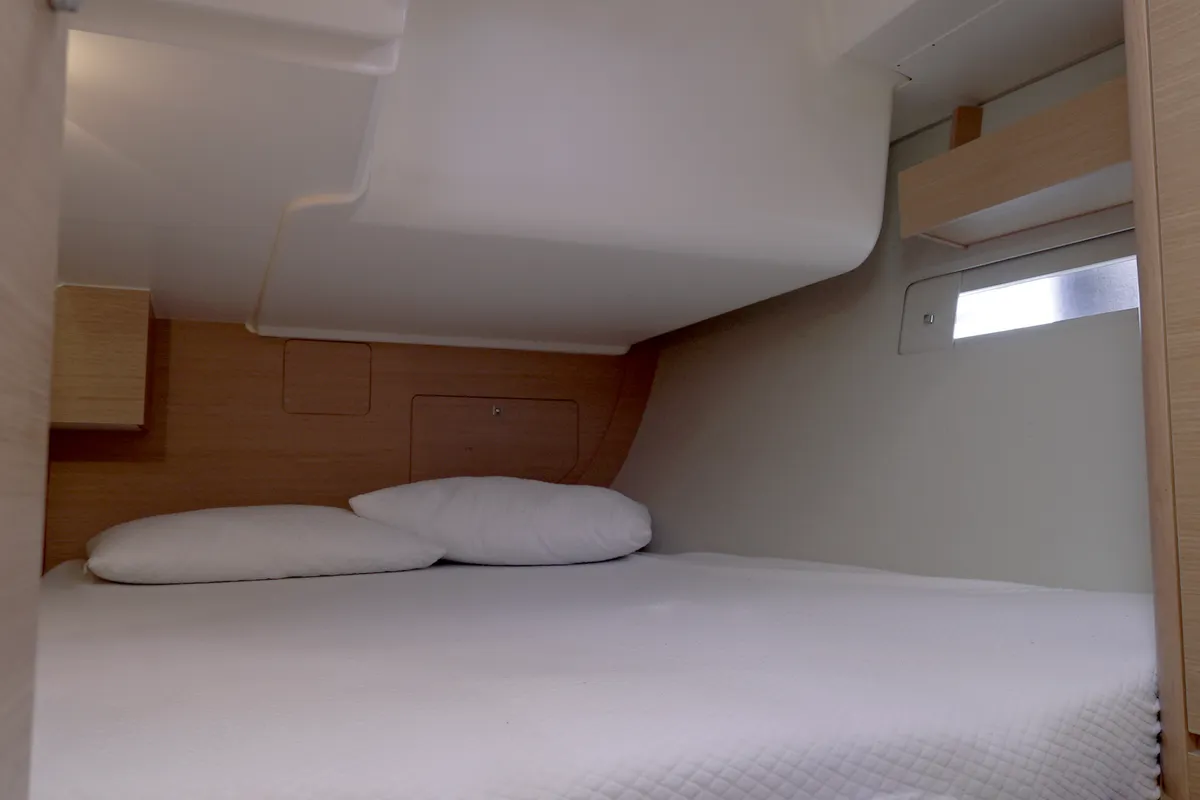Cabin on Argo, a Dufour 412 Grand large sailboat at Municipal Unit of Lefkada, Greece