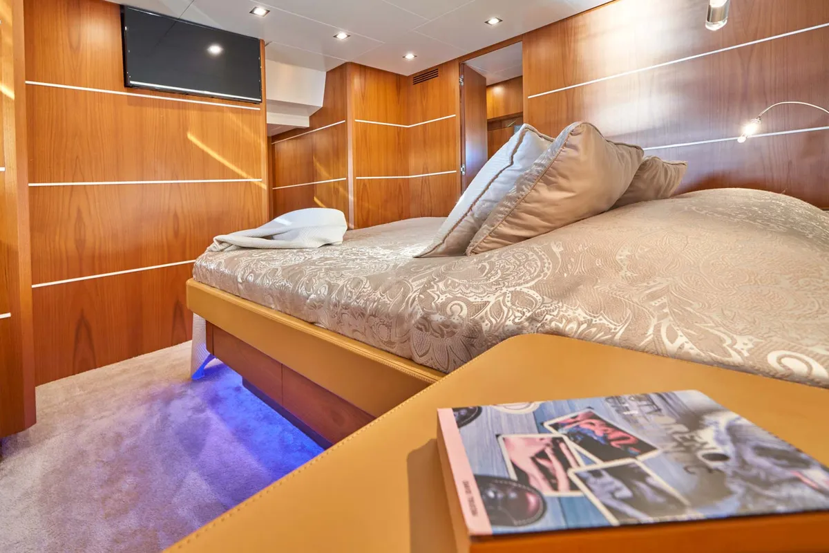 Cabin on Karisma, a Canados 86 motor yacht at Općina Baška Voda, Croatia