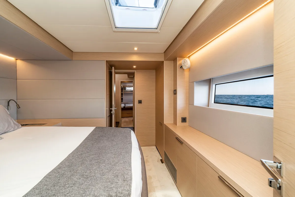 Cabin on Black Caviar, a Lagoon 55 catamaran at Split, Croatia