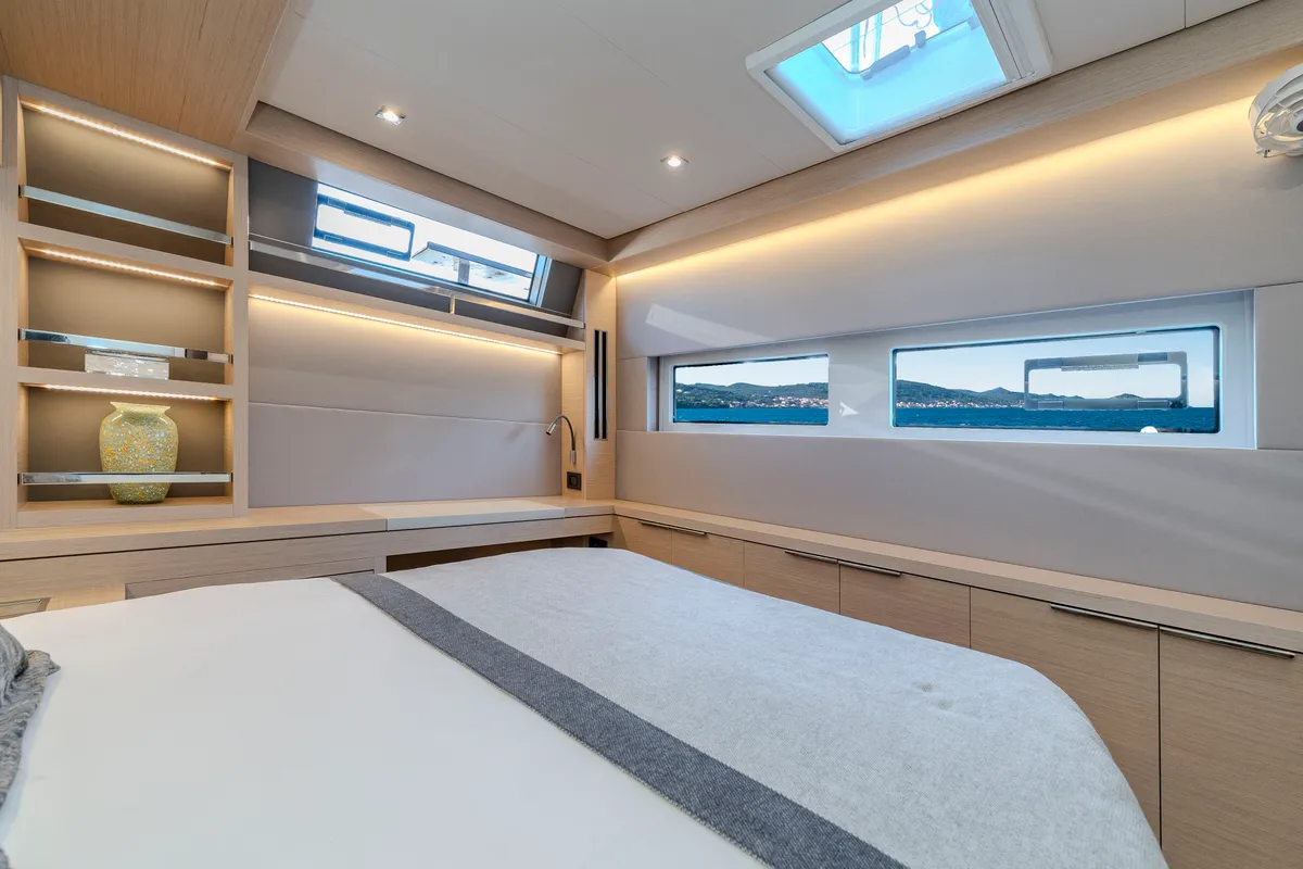 Cabin on Black Caviar, a Lagoon 55 catamaran at Split, Croatia